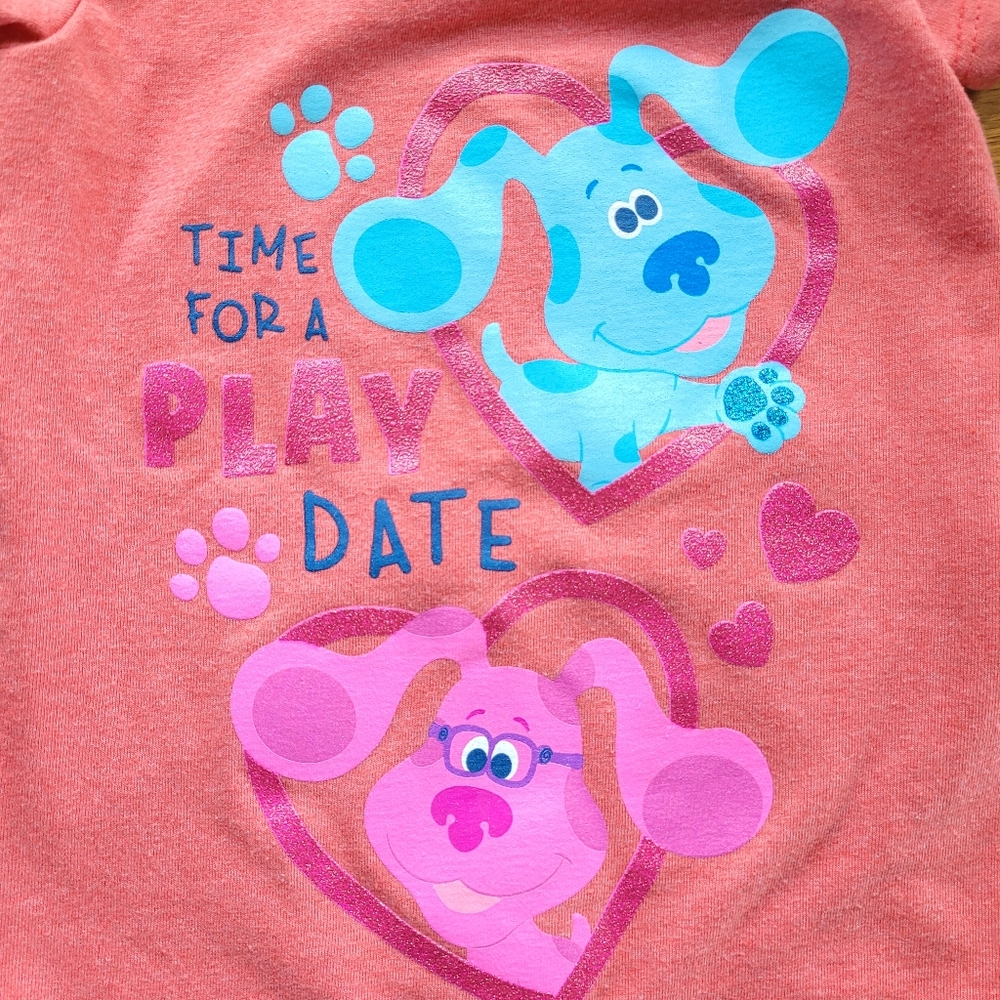 Blue's Clues And You Magenta Tunic Shirt "Time For A Playdate" Girls Kids 4t